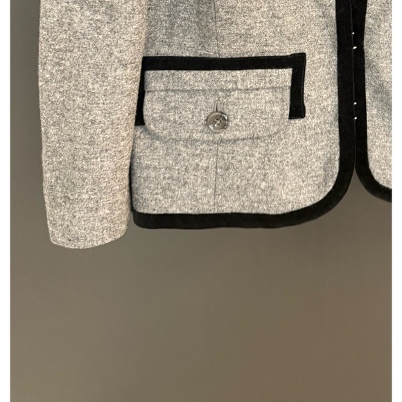 Juicy Couture L vintage military vibes Heather Gray Blazer with Black Trim EVC - Picture 13 of 13